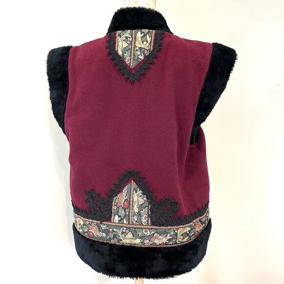 Samii Clothes VEST Small Scandinavian Ethnic wool Faux Fur Nordic Frozen Cosplay - Picture 4 of 12